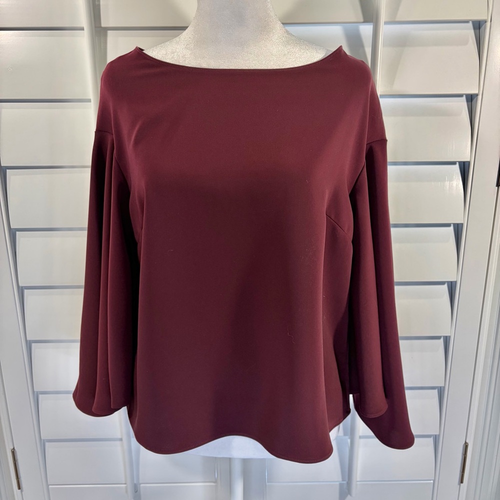 LRL Burgundy Flowy Blouse (S)